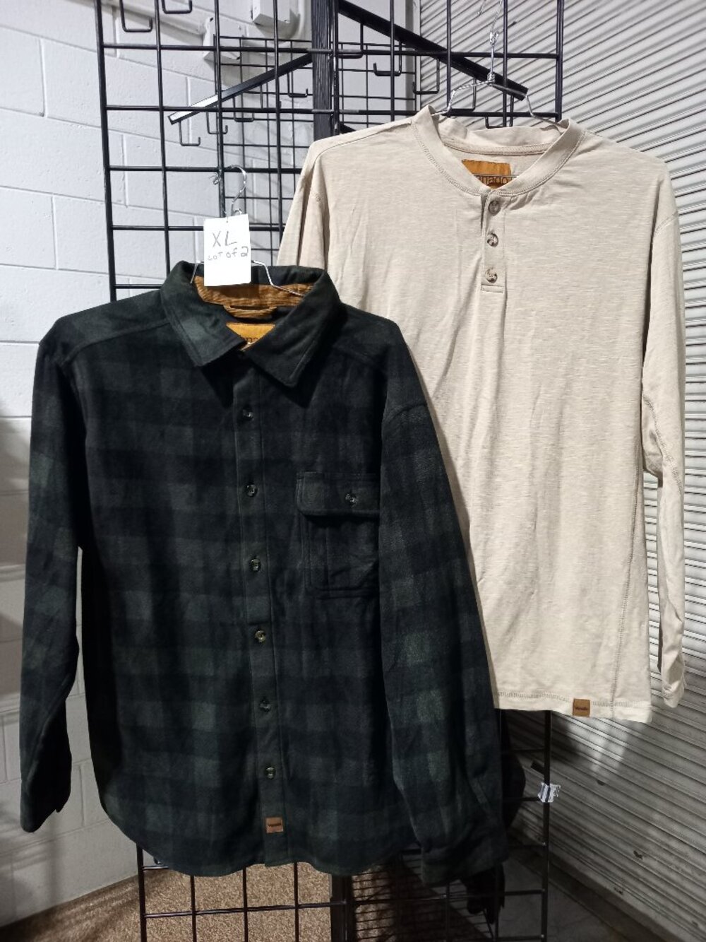 Men's Long Sleeve Fleece Shirt + Long Sleeve Flex Henley | XL